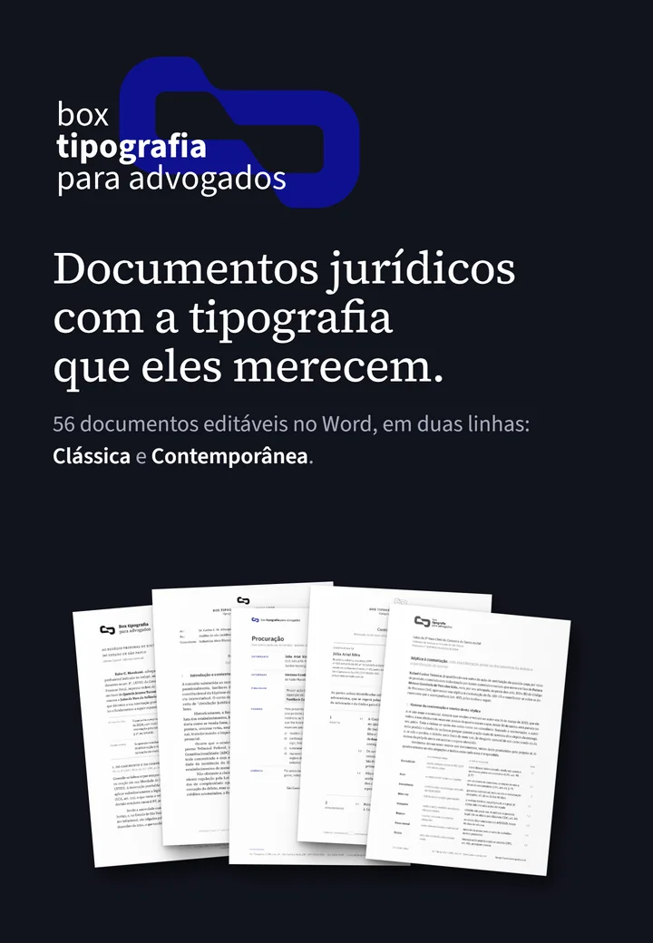 Capa do produto Box Tipografia para Advogados